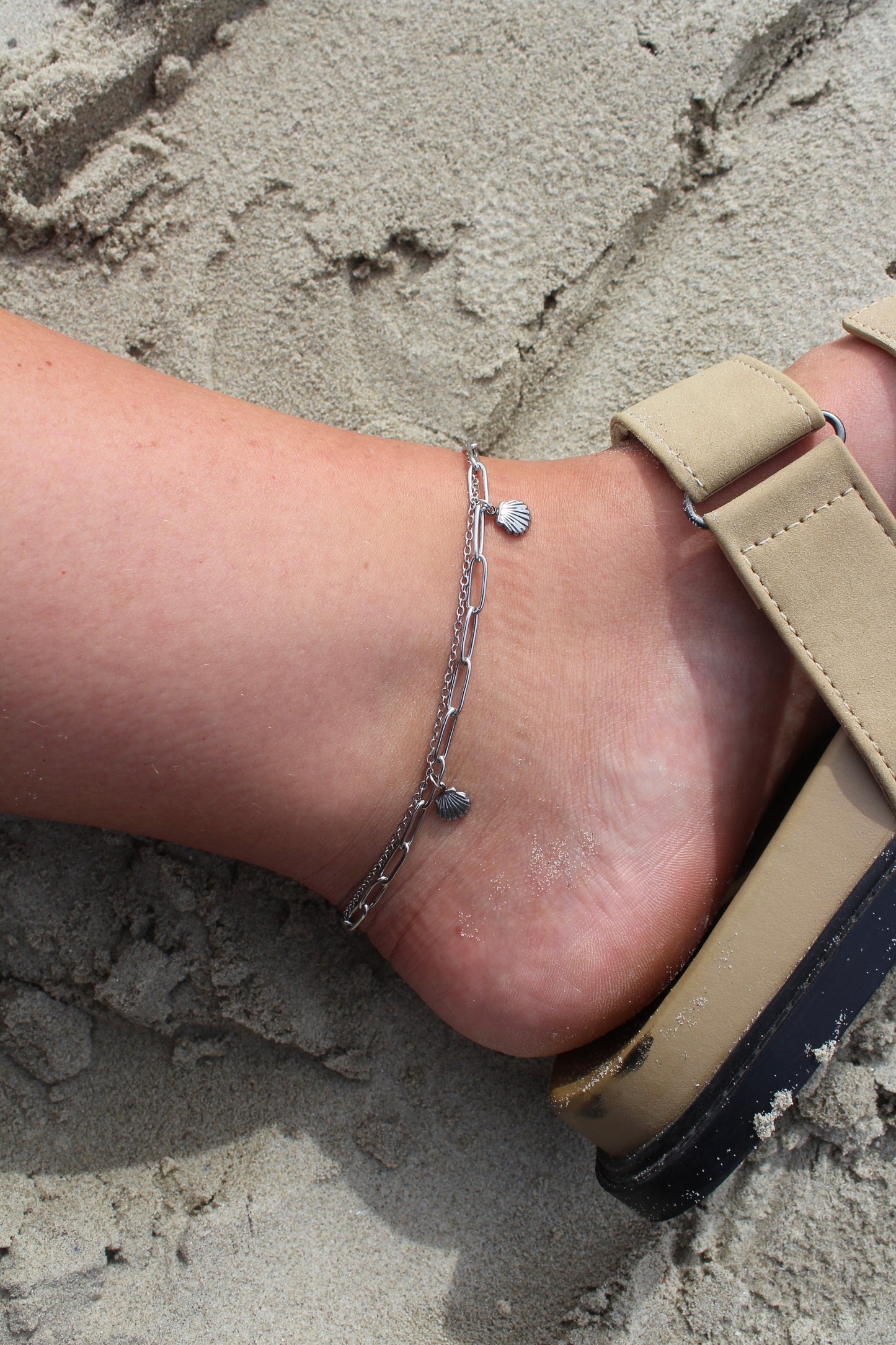 Bracelet de cheville Méline argenté